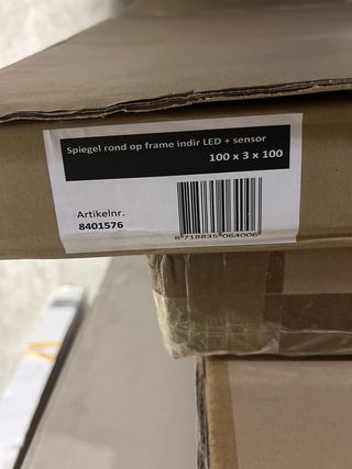 Spiegel rond op frame indir led + sensor 100x3x100 cm
