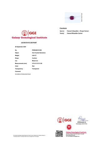 Granaat – 0.94 carat natuurlijke Almandien pyroop granaat