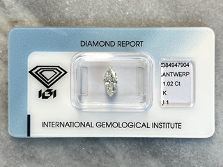 Diamant – 1.02 carat natuurlijke diamant (gecertificeerd)