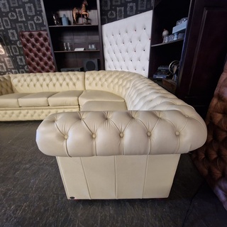 Hoekbank Chesterfield, Brighton, creme