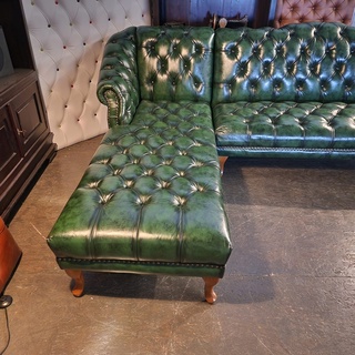 Hoekbank Chesterfield, Acme, groen