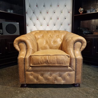 Fauteuil Chesterfield, Charleston, bruin