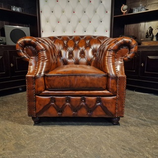 Fauteuil Chesterfield, Charleston, bruin