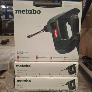 3x Elektrische boorhamer Metabo, BHE 20 Compact