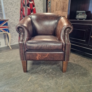 Fauteuil Chesterfield, Nelson, bruin