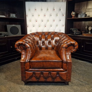 Fauteuil Chesterfield, Charleston, bruin