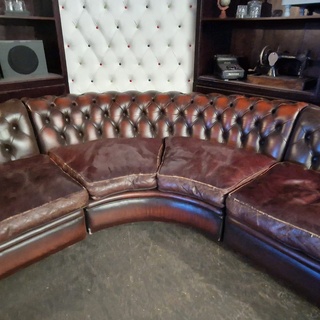 Hoekbank Chesterfield, Chesterfield, bruin