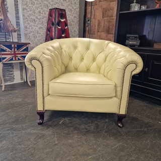 Fauteuil Chesterfield, Hampton, creme