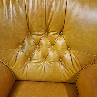 Fauteuil Chesterfield, Haeck, bruin