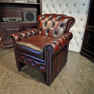 Fauteuil Chesterfield, Scott, rood