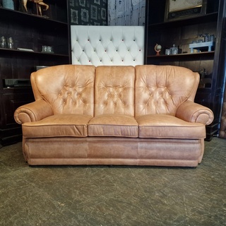 3-Zits bank Chesterfield, Haeck, zalm