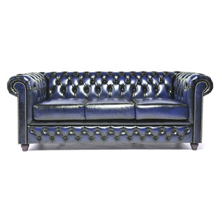 3-Zits bank Chesterfield, Brighton, blauw