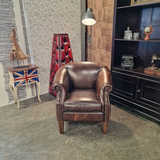 Fauteuil Chesterfield, Nelson, bruin
