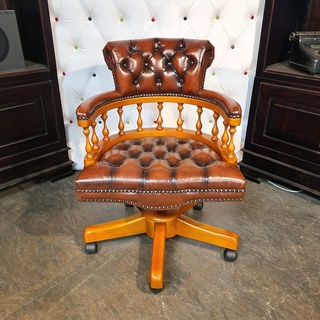 Bureaustoel Chesterfield, Captain, bruin