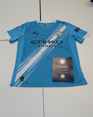 Erling Braut Haaland shirt  –  Manchester City Puma, blauw, gesigneerd