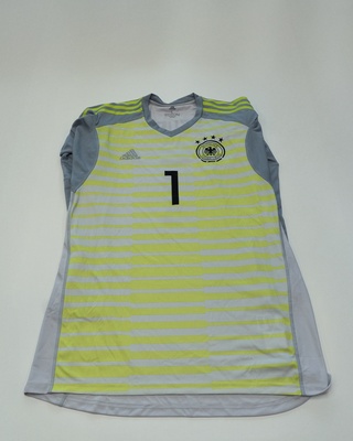 Wedstrijd gedragen Manuel Neuer shirt  –  Duitsland Adidas, geel/grijs