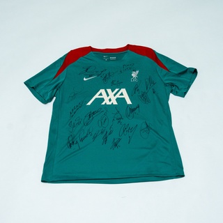 Voetbalshirt  –  FC Liverpool Nike, groen, gesigneerd, XL