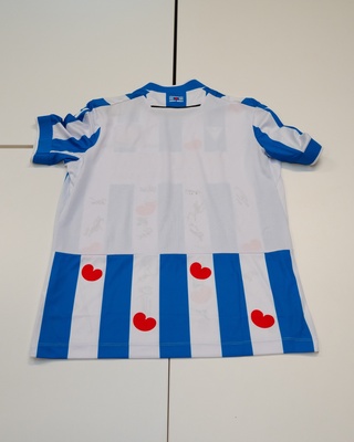 Voetbalshirt SC Heerenveen Macron, blauw/wit, gesigneerd, XL