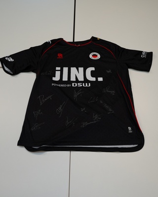 Voetbalshirt Excelsior Robey, zwart/wit, gesigneerd, L