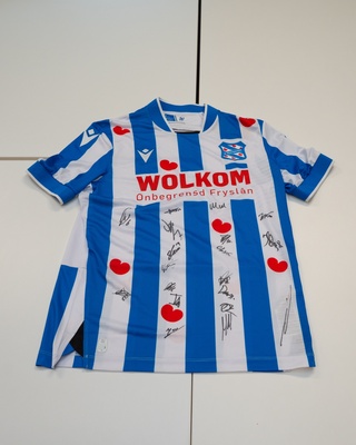 Voetbalshirt SC Heerenveen Macron, blauw/wit, gesigneerd, XL