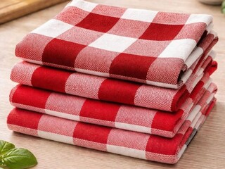 Ca. 320x Keuken theedoek, rood/blauw