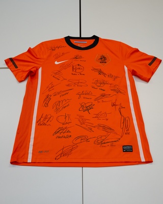 Voetbalshirt – Nederlands Elftal, Nike, oranje, gesigneerd, L, WK 2010