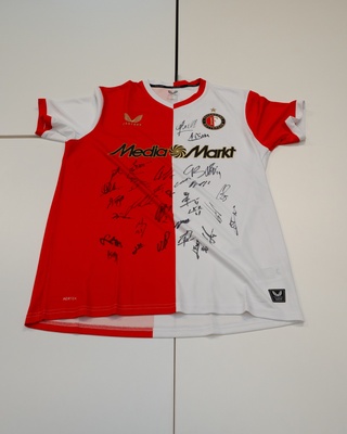 Voetbalshirt Feyenoord Castore, rood/wit, gesigneerd, S
