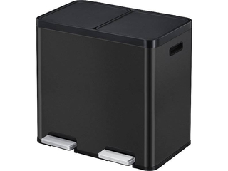 EKO Essential Prullenbak 22+22L  Zwart  RVS