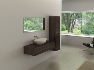 Badkamermeubel Vonato, Luxury 110, donker hout decor