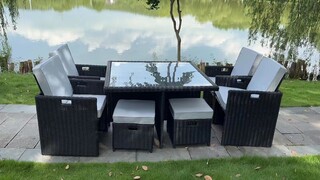 Diningset Vonato, Modern Brown , zwart