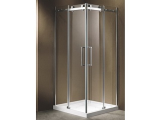 Douchecabine Vonato, Vistral, zilverkleurig frame met witte douchebak