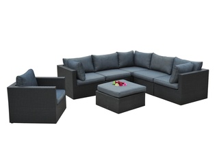 Loungeset Vonato, Elena, zwart wicker