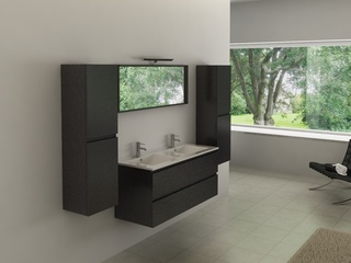 Badkamermeubel Vonato, Compact 120, zwart hout