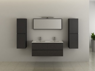 Badkamermeubel Vonato, Compact 120, zwart hout