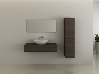 Badkamermeubel Vonato, Luxury 110, donker hout decor