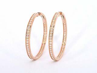 Rosegouden oorbellen met diamanten