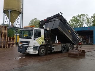 Vrachtwagen, DAF, FAN CF75 met laadkraan Hiab XS kipper Vossebelt, 201