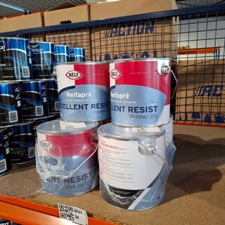 6 x 2,5 liter Aqua primer satin, NELF, Wit