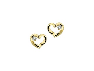 Marie Celeste Oorknoppen Hart Zirkonia Goud