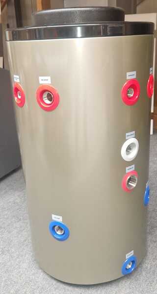 Buffervat RVS met tapspiraal 100L, RVS