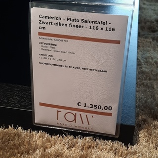Salontafel Camerich, Plato, zwart