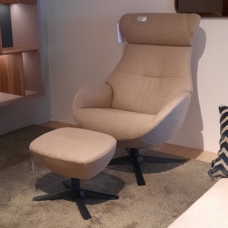 Fauteuil met footstool Conform, Globe, taupe