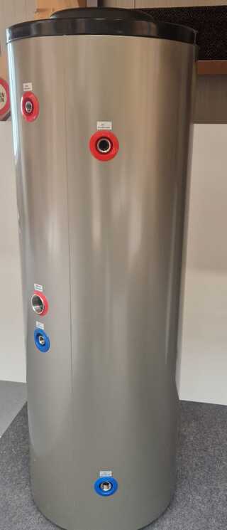 Buffervat RVS 500L met tapspiraal, RVS