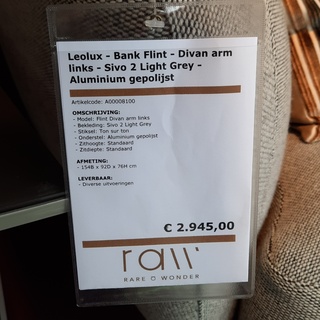 Bank Leolux, Flint, grijs