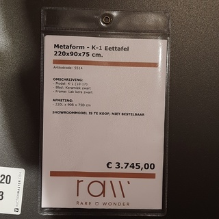 Eettafel Metaform, K-1, keramiek zwart