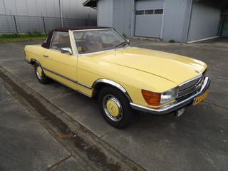 Oldtimer, Mercedes-Benz, SL-klasse, 350 SL roadster, geel, 1972