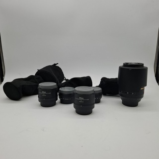 5x Camera lens, Nikon, O.a. AF-S Micro Nikkor 105mm 1:2.8G ED VR
