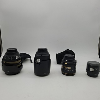 4x Camera lens, Nikon, O.a. AF-S Micro Nikkor 105mm 1:2.8G ED VR