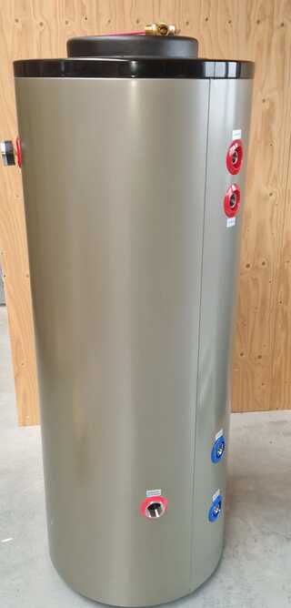 Buffervat RVS 260L met tapspiraal, RVS