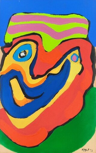 Schilderij Karel Appel, Clown, bouwjaar 1973